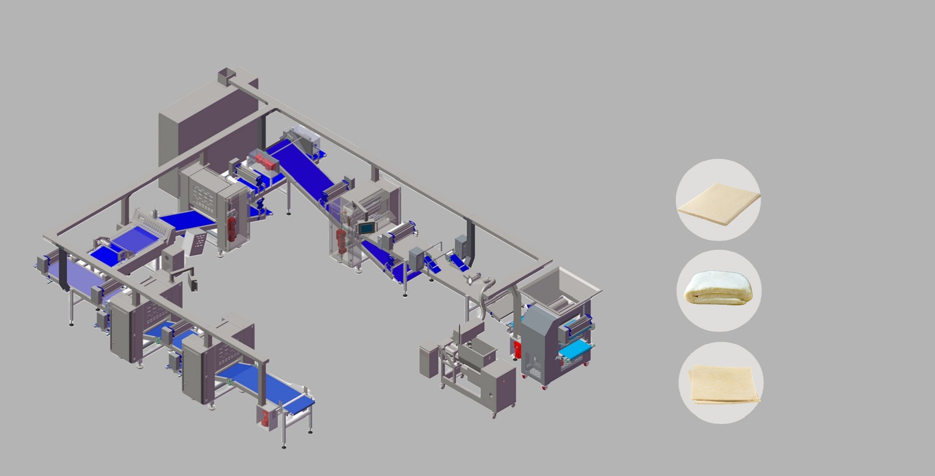 Ligne de laminage de pâte à pâtisserie